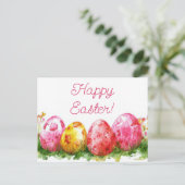 Bunte Aquarell Oster Postkarte mit Ostereiern ポストカード (スタンド正面)