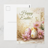 Bunte Aquarell Oster Postkarte mit Ostereiern ポストカード (正面/裏面)