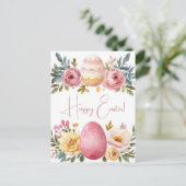 Bunte Aquarell Oster Postkarte mit Ostereiern ポストカード (スタンド正面)