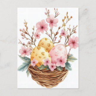 Bunte Aquarell Oster Postkarte mit Ostereiern ポストカード
