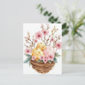 Bunte Aquarell Oster Postkarte mit Ostereiern ポストカード (スタンド正面)