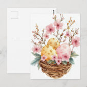 Bunte Aquarell Oster Postkarte mit Ostereiern ポストカード (正面/裏面)
