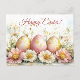 Bunte Aquarell Oster Postkarte mit Ostereiern ポストカード