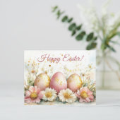 Bunte Aquarell Oster Postkarte mit Ostereiern ポストカード (スタンド正面)