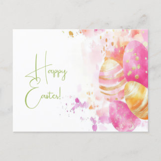 Bunte Aquarell Oster Postkarte mit Osterhasen ポストカード