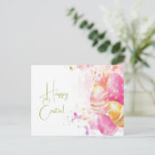 Bunte Aquarell Oster Postkarte mit Osterhasen ポストカード (スタンド正面)