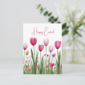 Bunte Aquarell Oster Postkarte mit Tulpen ポストカード (スタンド正面)
