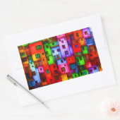 Bunte Häuser 3 長方形シール (封筒)