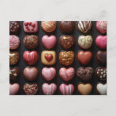 Bunte Herzen aus Schokolade Valentinstag ポストカード (正面)