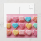 Bunte Herzen aus Zucker Valentinstag ポストカード (正面/裏面)