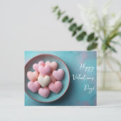 Bunte Herzen aus Zucker Valentinstag ポストカード (スタンド正面)