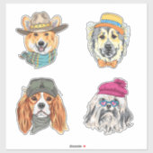 Bunte Hunde Sticker Groß, vielseitig verwendbar シール (シート)
