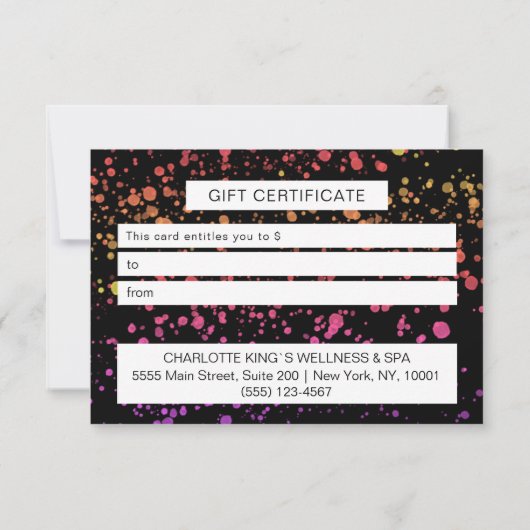 BUNTE KLECKSE BUSINESS  CERTIFICATE gift for you (裏面)