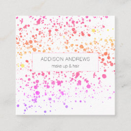 Bunte Kleckse Friseur Makeup Artist スクエア名刺