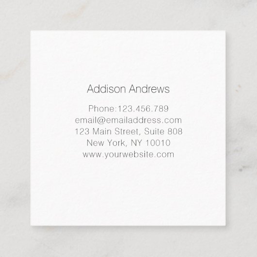 Bunte Kleckse Friseur Makeup Artist スクエア名刺 (裏面)