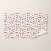 Bunte Knöpfe und Garne- Nähen- Muster ハンドタオル (ハンドタオル)