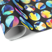 Bunte Kreise auf schwarzem Hintergrund ラッピングペーパー (ロールコーナー)