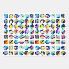 Bunte Kreise auf weißem Hintergrund ラッピングペーパーシート