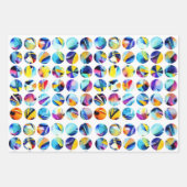 Bunte Kreise auf weißem Hintergrund ラッピングペーパーシート (正面2)