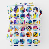 Bunte Kreise auf weißem Hintergrund ラッピングペーパーシート (インサイチュ)