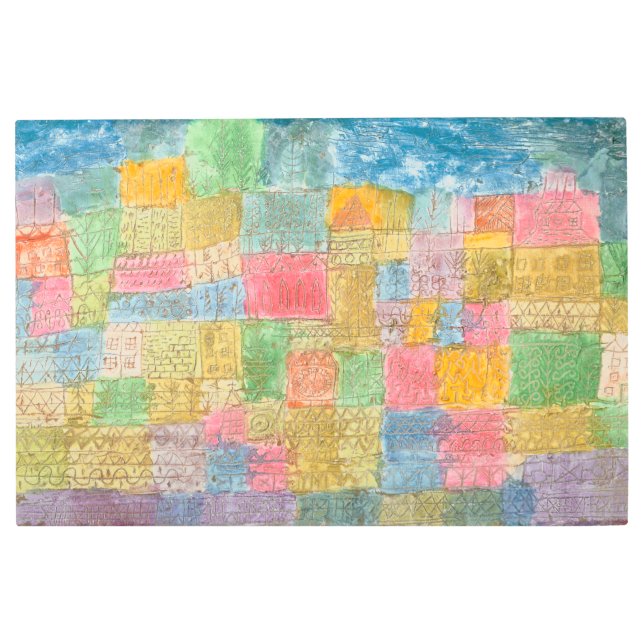 Bunte Landschaft - Paul Klee メタルプリント (正面)