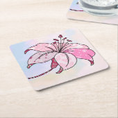 bunte Lilie スクエアペーパーコースター (アングル)