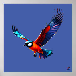 Bunte Möwe im Flug ポスター