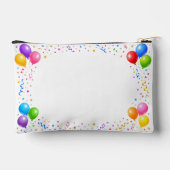 Bunte Party Ballons Konfetti Rahmen Design アクセサリーポーチ (裏面)