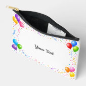Bunte Party Ballons Konfetti Rahmen Design アクセサリーポーチ (見開き)