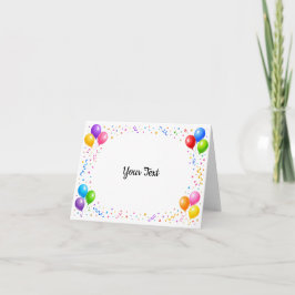 Bunte Party Ballons Konfetti Rahmen Design サンキューカード