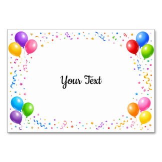 Bunte Party Ballons Konfetti Rahmen Design テーブルナンバー