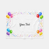 Bunte Party Ballons Konfetti Rahmen Design フリースブランケット (正面(横))
