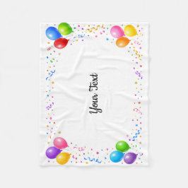 Bunte Party Ballons Konfetti Rahmen Design フリースブランケット