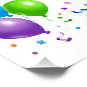 Bunte Party Ballons Konfetti Rahmen Design ポスター (コーナー)