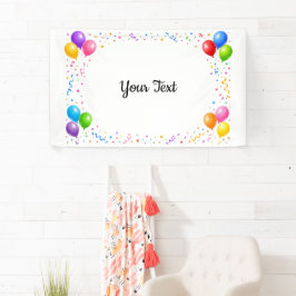 Bunte Party Ballons Konfetti Rahmen Design 横断幕