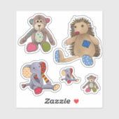 Bunte Plüschtiere シール (シート)