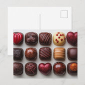 Bunte Pralinen aus Schokolade Valentinstag ポストカード (正面/裏面)