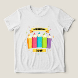 Bunte Stifte mit Sternchen - Schulkind 2026 トライブレンドTシャツ