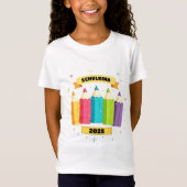 Bunte Stifte mit Sternchen - Schulkind 2026 Tシャツ (正面)