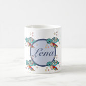 bunte Wasserschildkröte, personalisiert コーヒーマグカップ (中央)