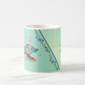 bunte Wasserschildkröte personalisiert コーヒーマグカップ (中央)