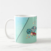 bunte Wasserschildkröte personalisiert コーヒーマグカップ (左)
