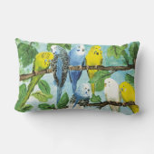 Bunte Wellensittiche - handgemalt | Kissen ランバークッション (裏面)