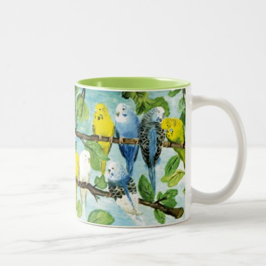 Bunte Wellensittiche | Zweifarbige Tasse ツートーンマグカップ (右)