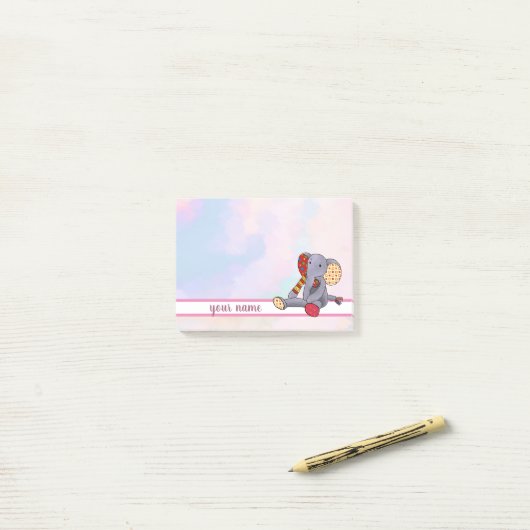 bunter Elefant Klebezettel ポストイット (デスク上)