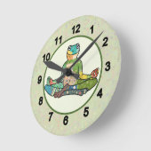 Bunter Frosch  Runde Wanduhr ラウンド壁時計 (傾斜)