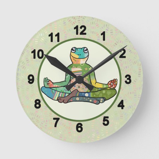 Bunter Frosch  Runde Wanduhr ラウンド壁時計 (正面)