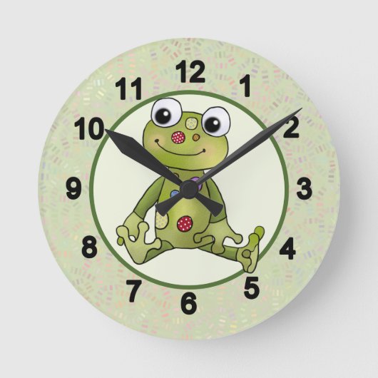 Bunter Frosch Runde Wanduhr ラウンド壁時計 (正面)