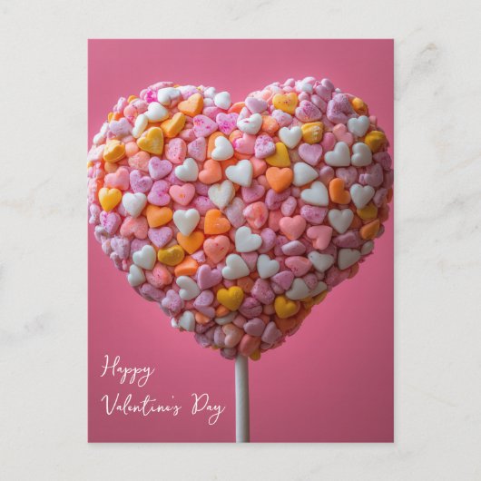 Bunter Herz Cake Pop Valentinstag ポストカード (正面)