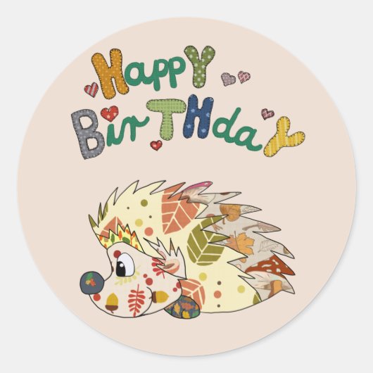 Bunter Igel ラウンドシール (正面)